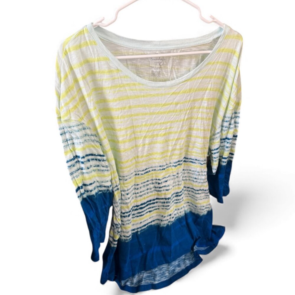 Sunday Brand Women's Shirt Multicolor Stripes Size 2X